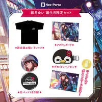 Hizuki Yui - Clothes - T-shirts - Birthday Merch Complete Set - Acrylic Art Plate - Postcard - Hand-signed - Badge - Neo-Porte