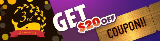 3rd Anniv. $20 Discount Coupon 3rd Anniv. $20 Discount Coupon
