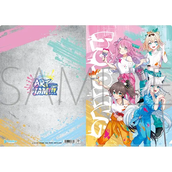 hololive GAMERS - ART JAM!!! Fair at Animate - Stationery - Plastic Folder - Natsuiro Matsuri & Shirakami Fubuki & Kazama Iroha & Himemori Luna