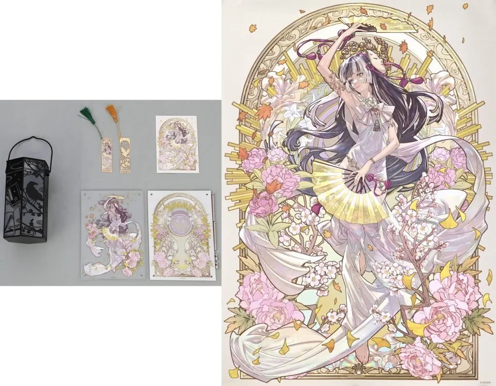Juufuutei Raden - Postcard - Hand-signed - Acrylic Art Plate - Birthday Merch Complete Set - Poster - Bookmark - Night Light - hololive