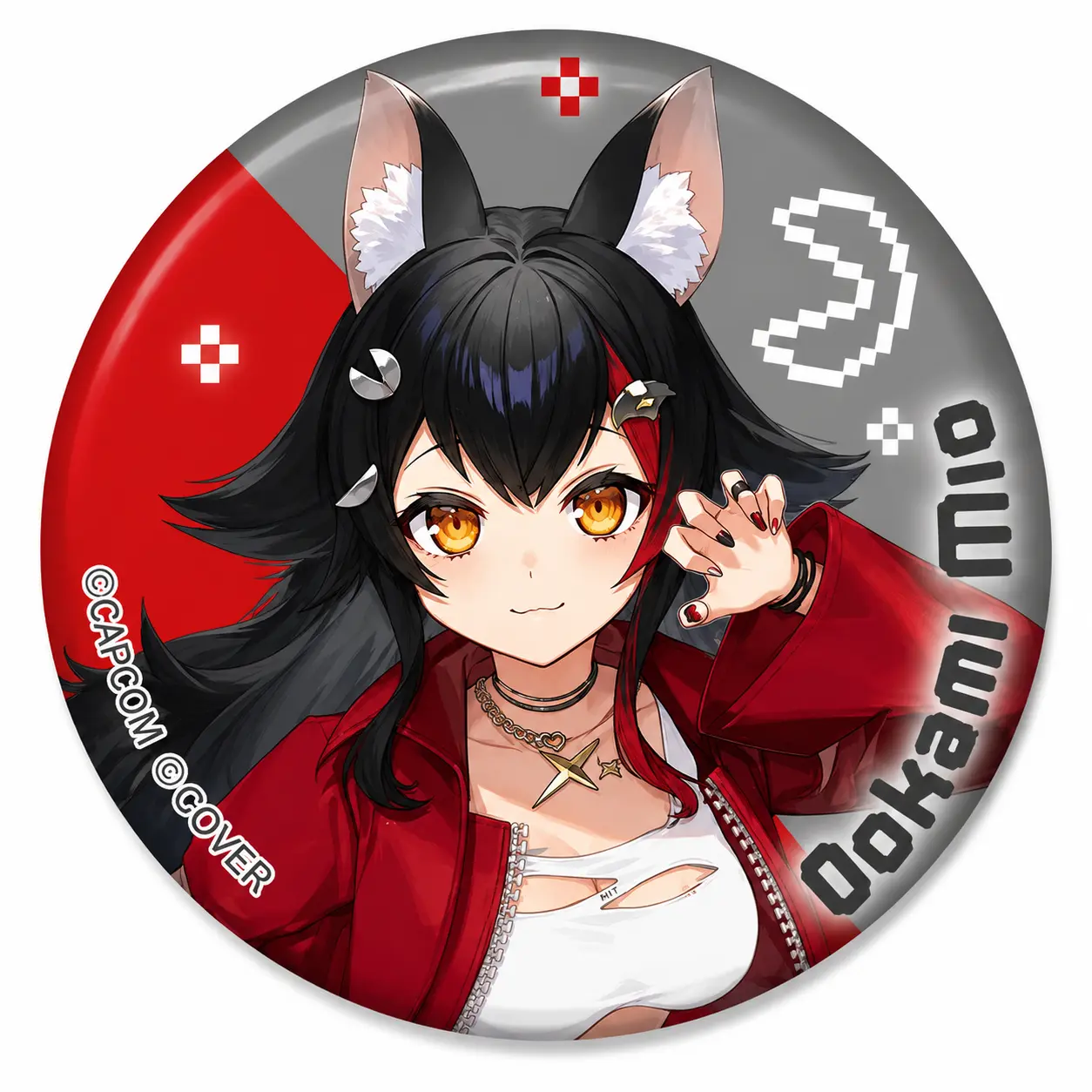 Ookami Mio hololive x Mega Man Badge