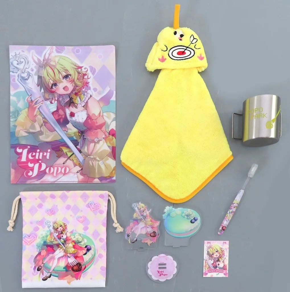 Ieiri Popo - Character Card - Acrylic stand - Towels - Plastic Folder - Stationery - Birthday Merch Complete Set - Pouch - Toothbrush - 774 inc.