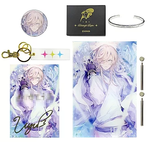 Utsugi Uyu - Postcard - Key Chain - Badge - Acrylic Art Plate - Birthday Merch Complete Set - HOLOSTARS